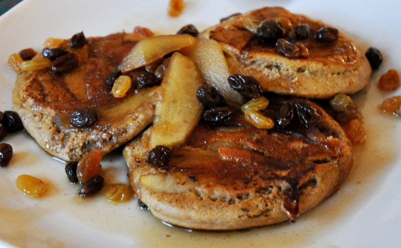Gingerbread Apple Pancakes with Maple & Rum Raisin&nbsp;Syrup