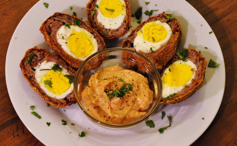 Scotch Eggs with Bacon Dip – No One Notices They are Gluten-Free&nbsp;;-)